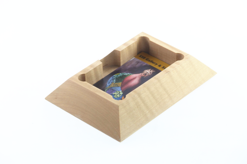 Business Card Holder Curly Maple